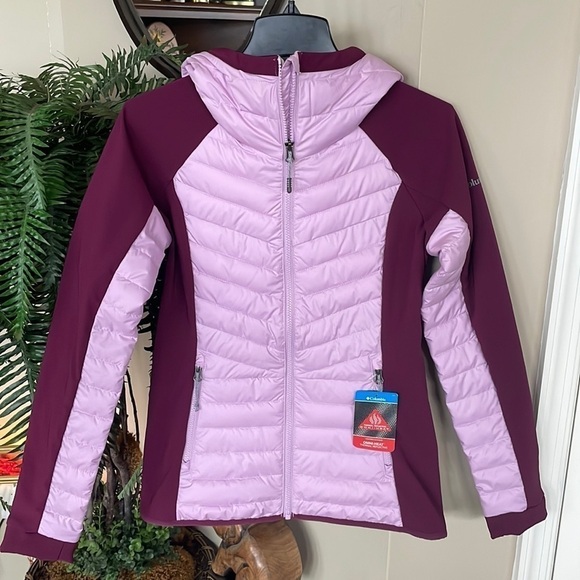 Brand New Columbia Thermal Reflective Omni-Heat Powder Lite Hybrid Hooded Jacket - Picture 2 of 13